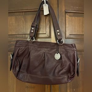 Chaps purse shoulder purse plum color